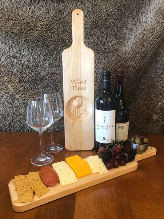 "Wine Time" Themed Baguette / Charcuterie Board
