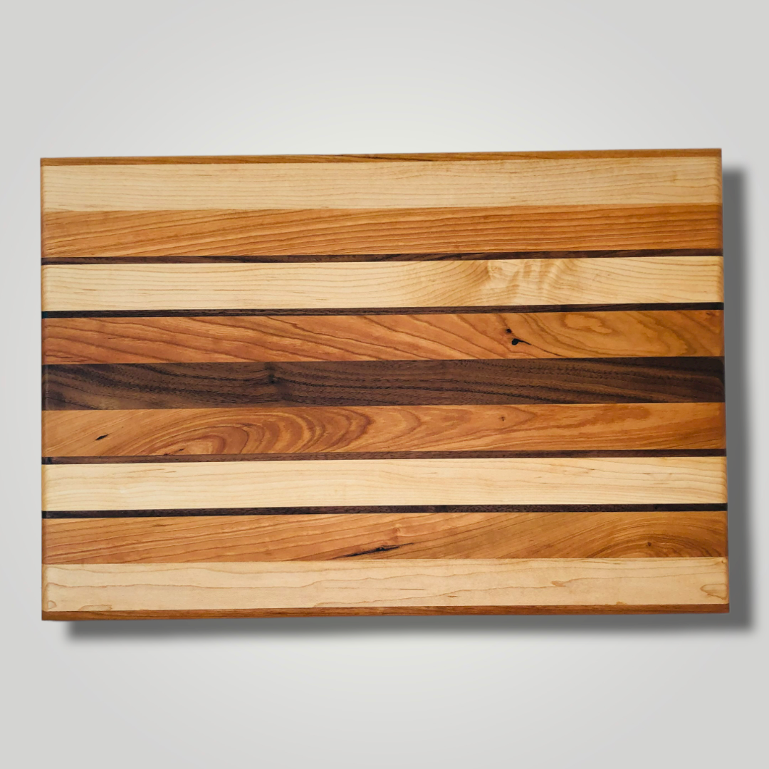 Edge Grain Cutting Board - Maple, Cherry & Walnut