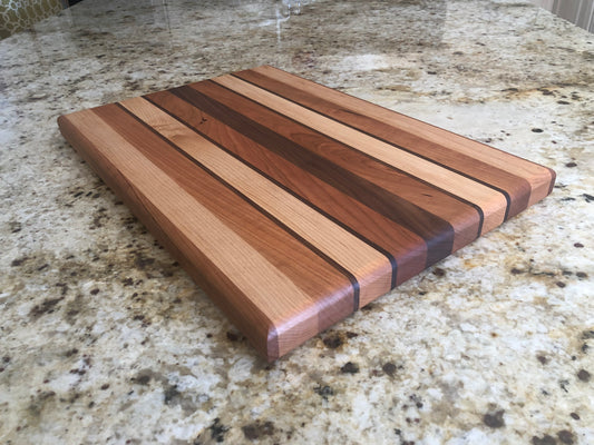 Edge Grain Cutting Board - Maple, Cherry & Walnut